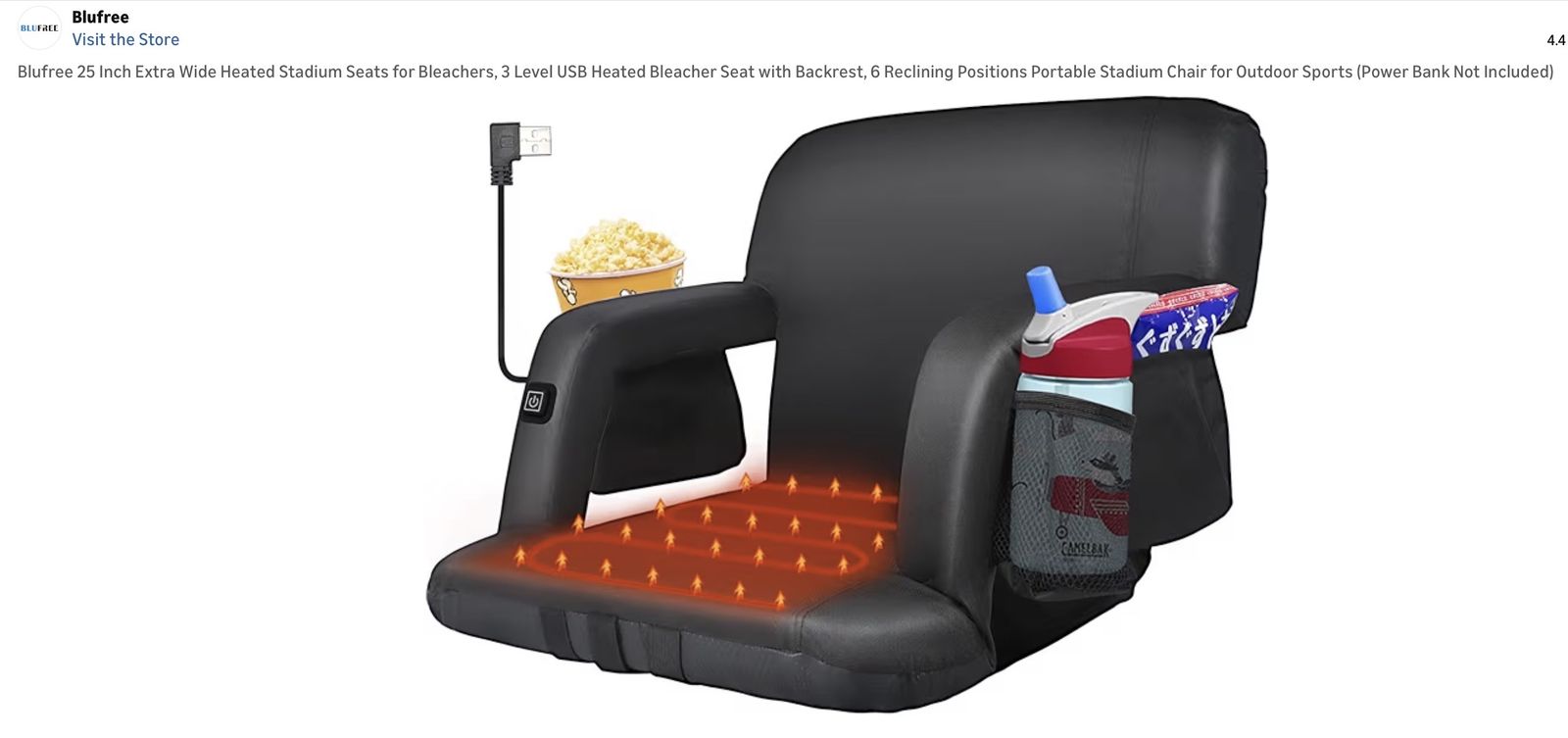 Heated Stadium Seat Bleacher Chair