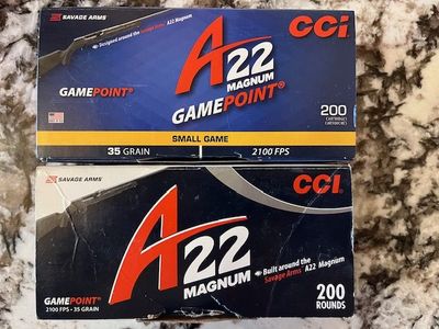 22 WMR 400 rounds CCI 35 gr Winchester Magnum Ammo