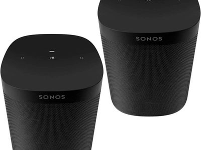Sonos One SL Shadow Edition 2 Pack Wireless Smart Speaker B20SLUS1SDHB **EXCELLENT CONDITION**