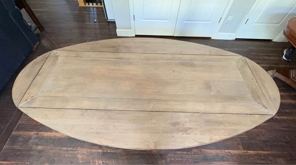 Rustic gray color Lorts Drop Leaf Console Table $350 cash/venmo in Draper