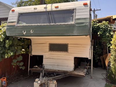 1972 Drifter Cabover Truck Camper on Trailer - Vintage Project