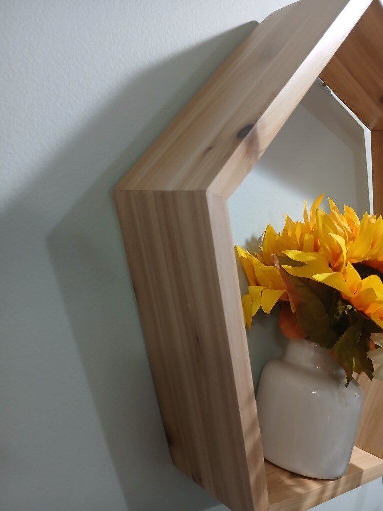 Handmade Hexagon Cedar shelves