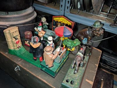 Vintage Cast Iron Coin Operated Mechanical Banks! Priced Individually Or Offer For All 8!