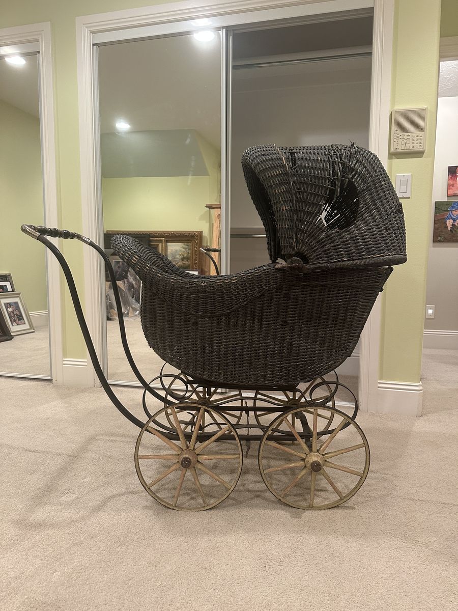 Vintage Wicker Baby Pram