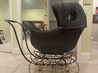 Vintage Wicker Baby Pram