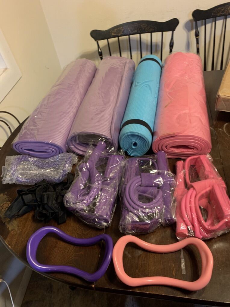 Yoga Pilates, Mat, yoga ring, Resistance Bands,