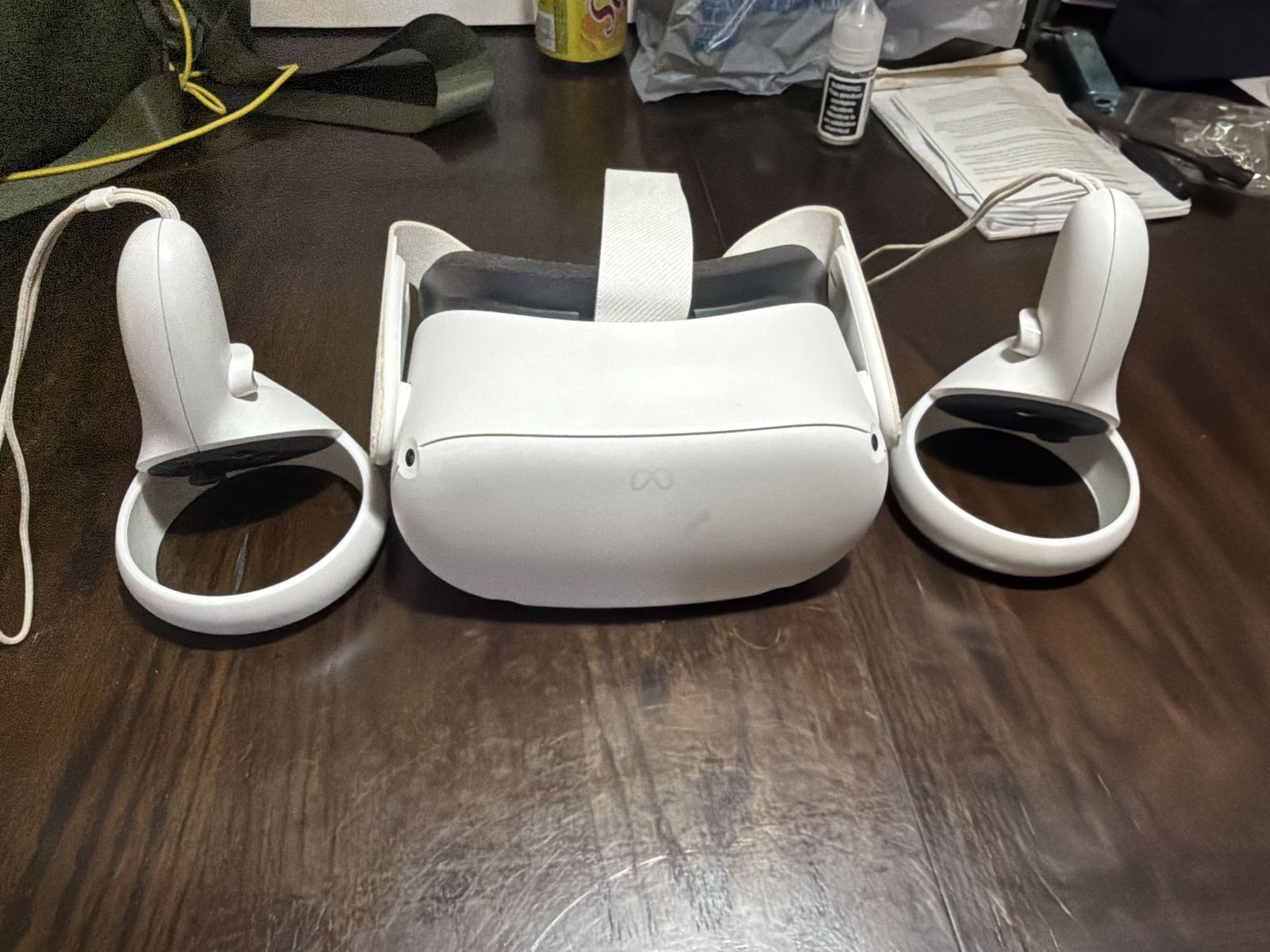 VR headset with controllers