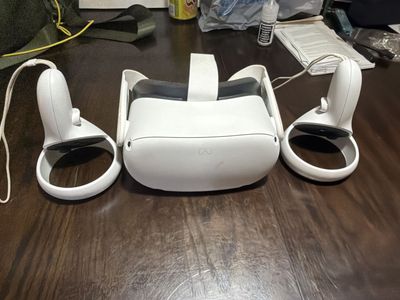 VR headset with controllers