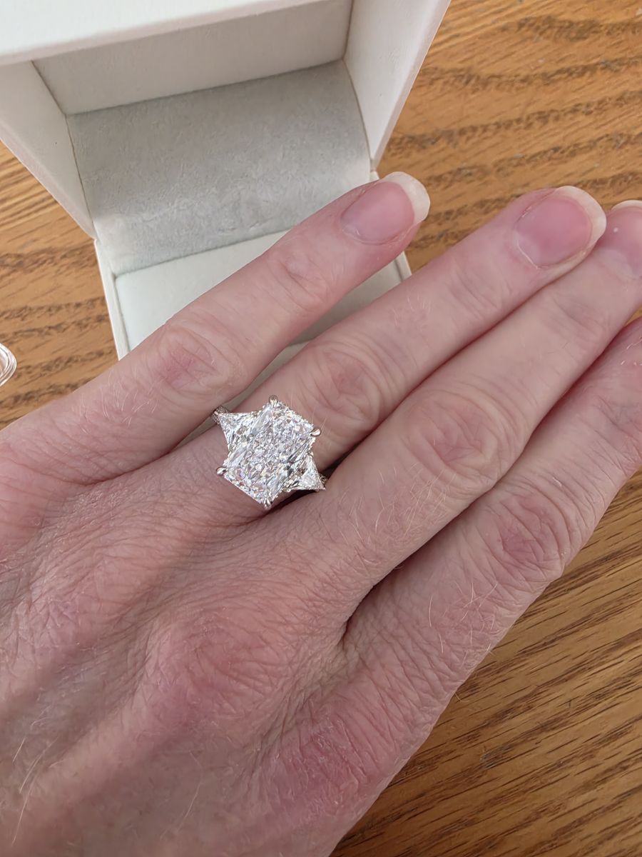 Brand new 3.5 C Moissanite Ring, 14k gold plated - size 7.5, $85