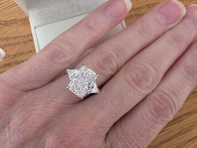 Brand new 3.5 C Moissanite Ring, 14k gold plated - size 7.5, $85