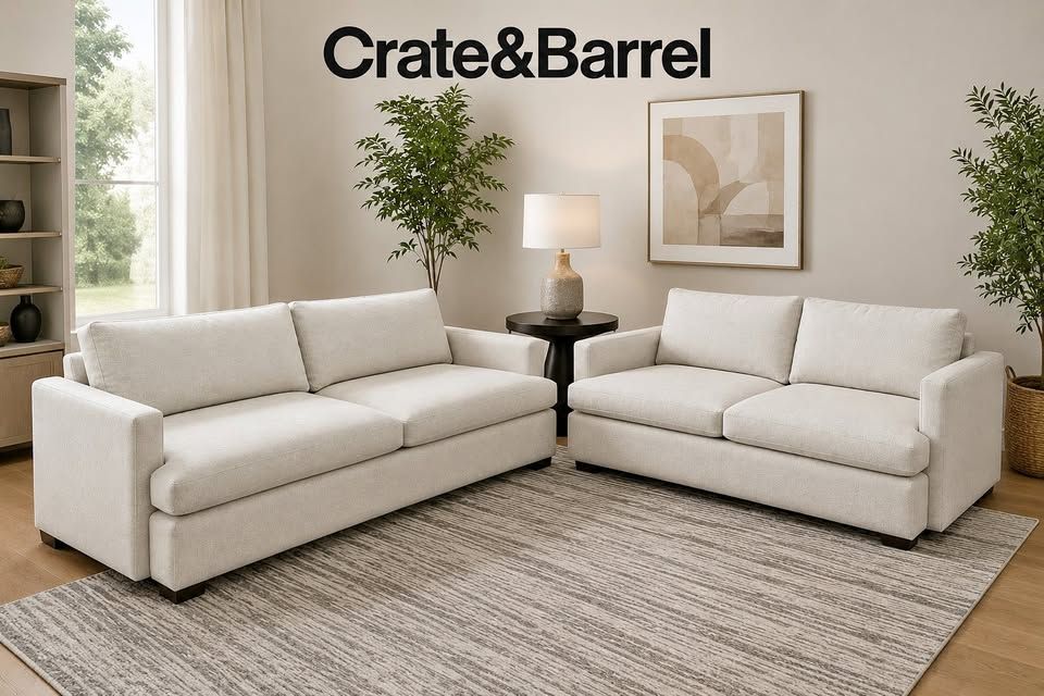 Crate & Barrel Sofa + Love Seat - GARAGE SALE