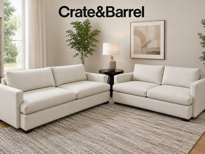 Crate & Barrel Sofa + Love Seat - GARAGE SALE