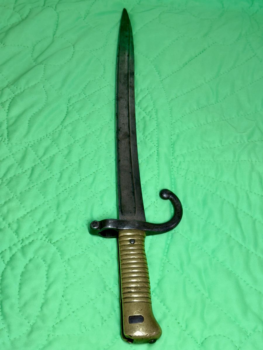 Antique French Bayonet Sword With Brass Handle