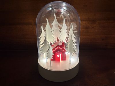 IKEA LED Light Up Dome Red House in White Trees