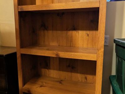 Vintage Solid Pine Bookcase - Rustic Country Style