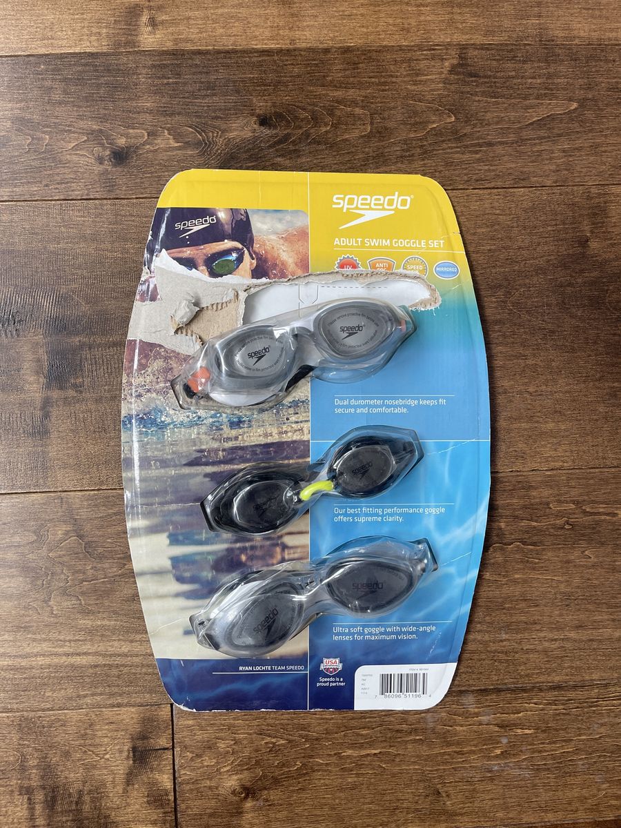 New! Speedo 3-Pack Goggle Set