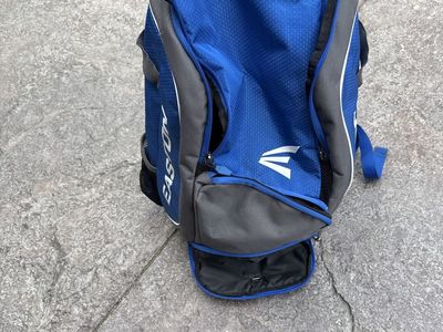 Easton Baseball Softball Bat Equipment Backpack Bag Blue/Gray w/ Shoe Cleat Compartment
