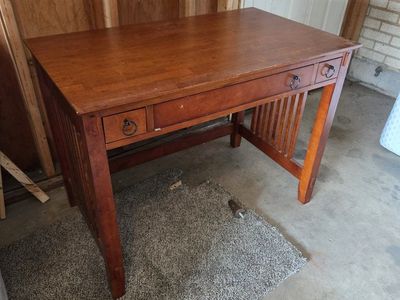 Wooden Writing Desk with Keyboard Tray and Drawers