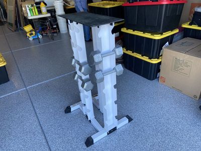 Barbell rack, holds 20 separate barbells