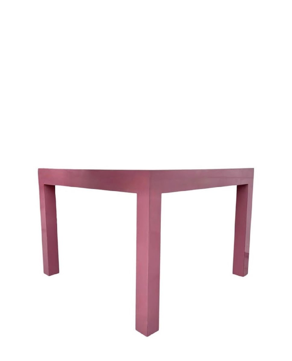 Modern Pink Square Parsons End Table / Side Table