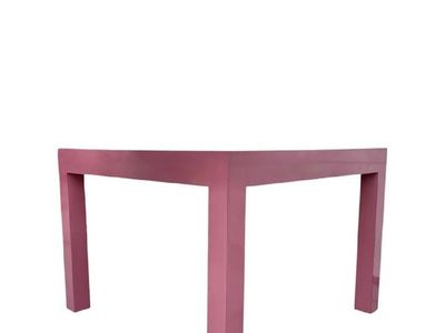 Modern Pink Square Parsons End Table / Side Table