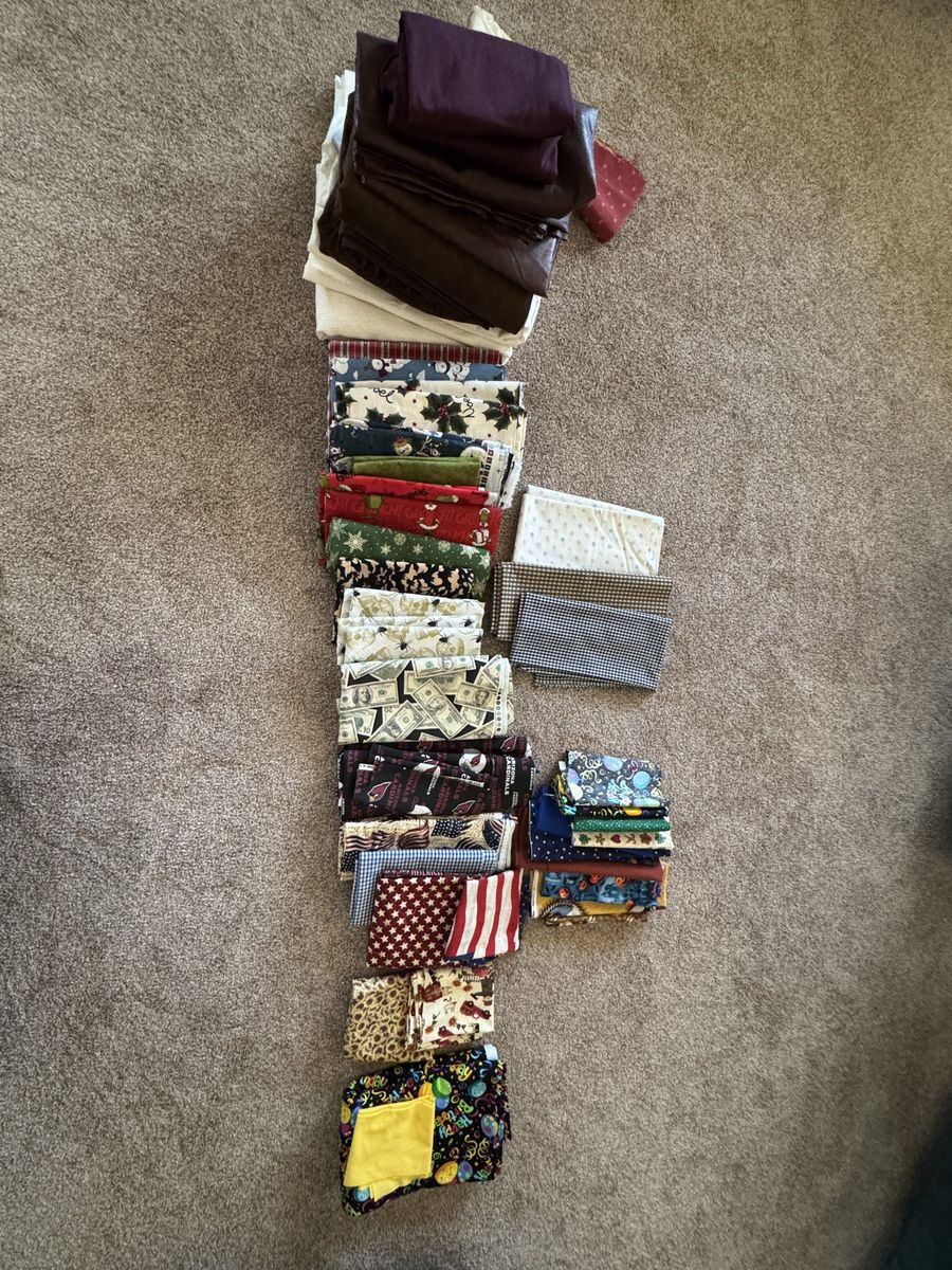 Large Fabric Lot - Various Prints & Solids, Crafting & Sewing Supplies