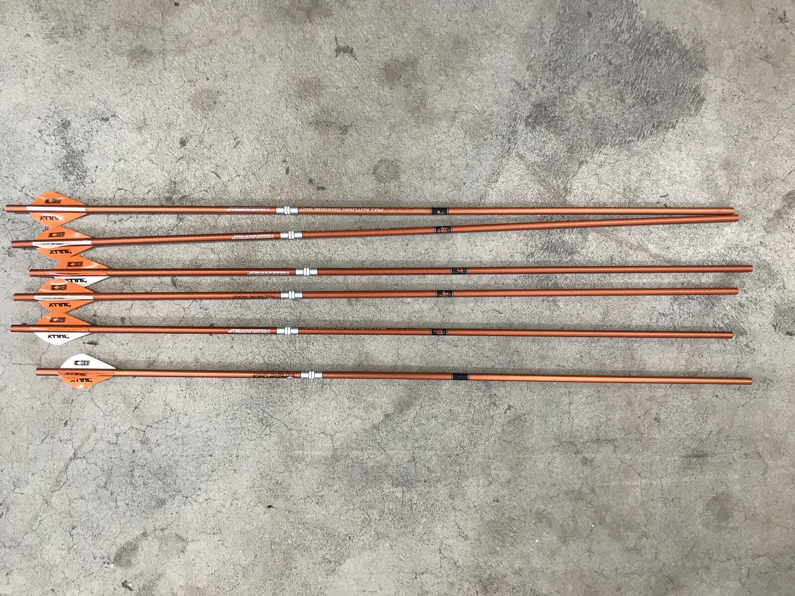 6-Easton FMJ 340 UNFIRED autumn orange arrows 26 1/2" shafts