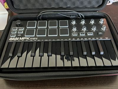 AKAI Professional MPK mini Compact Keyboard and Pad Controller - Special Edition, Black on Black
