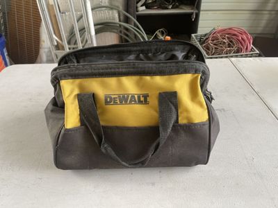 DeWalt 13 inch Small Soft-Sided Tool Bag, Yellow/Black, Durable Canvas, Zipper Closure