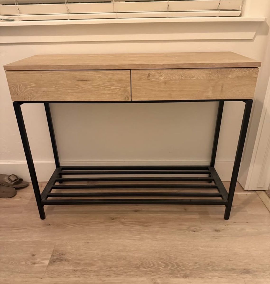Console Table with 2 Drawers & Shoe Rack, Entryway Table