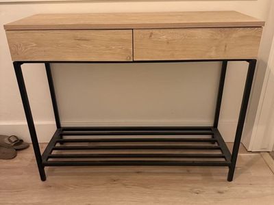 Console Table with 2 Drawers & Shoe Rack, Entryway Table