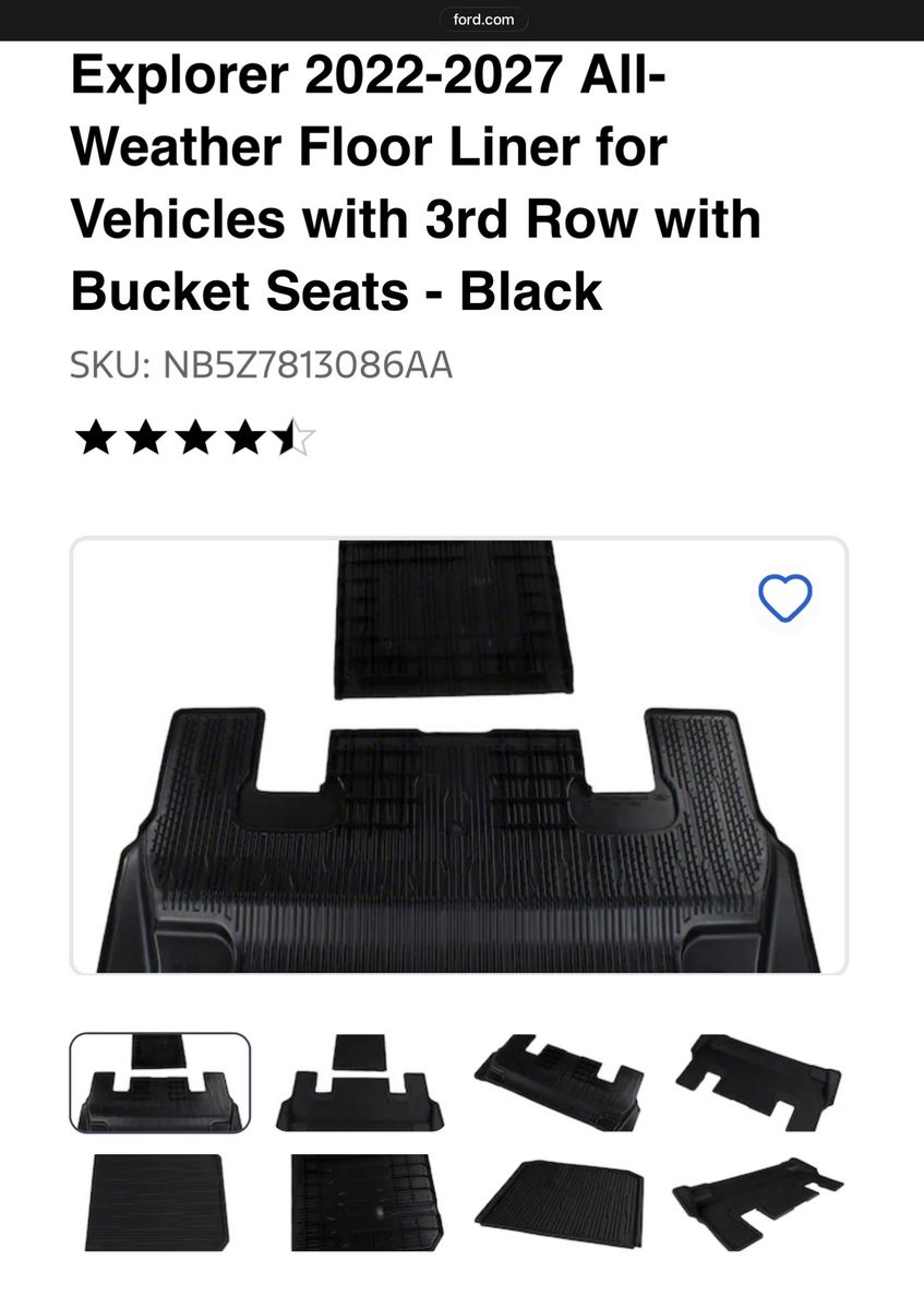 All-Weather Floor Liner Set — Fits Ford Explorer 2022-2027