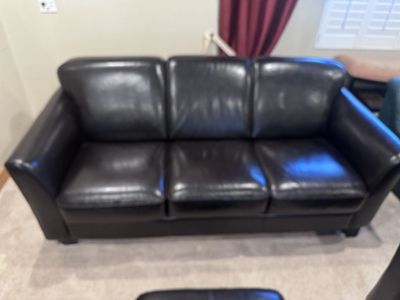 Leather Sofa, Loveseat, Armchair and Ottoman Set