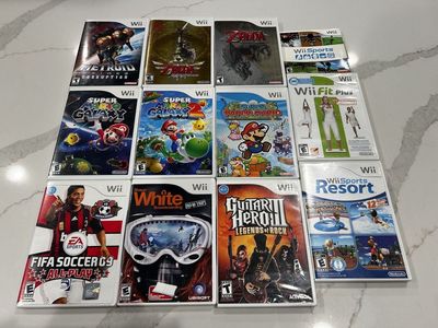12 Nintendo Wii Games – Wii Sports, Mario Galaxy 1 & 2, Zelda & More