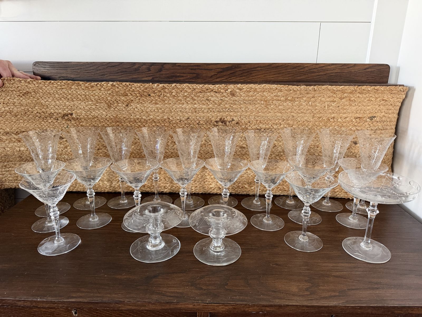 Vintage 23 piece 1930’s etched set. Tiffin