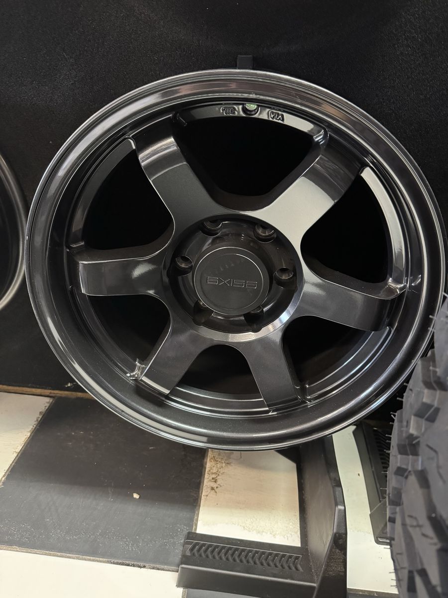 Brand new set of 4 wheels EXIS Carbon Gray 17x8.5 lug pattern 6x139.7 offset -10