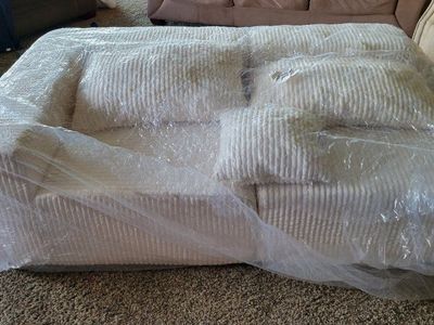 NEW- Creamy white Ribbed Corduroy Sofa