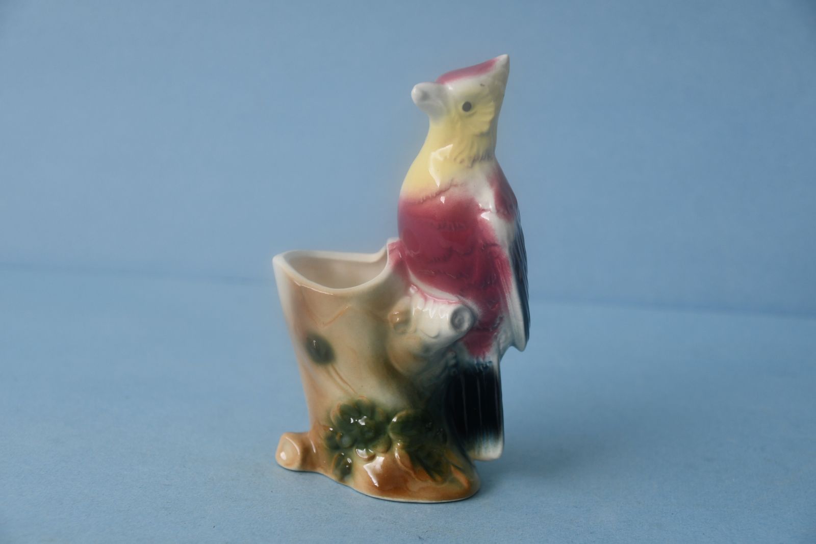 Rare Vintage ROYAL COPLEY  Bird Birched on Branch Pottery Planter Vase