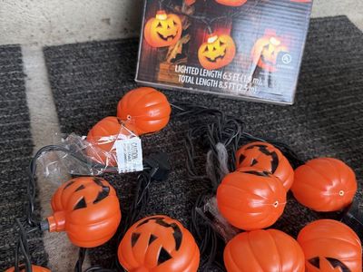 Halloween 10-Count Pumpkin Mini String Lights 6.5 ft Indoor/Outdoor
