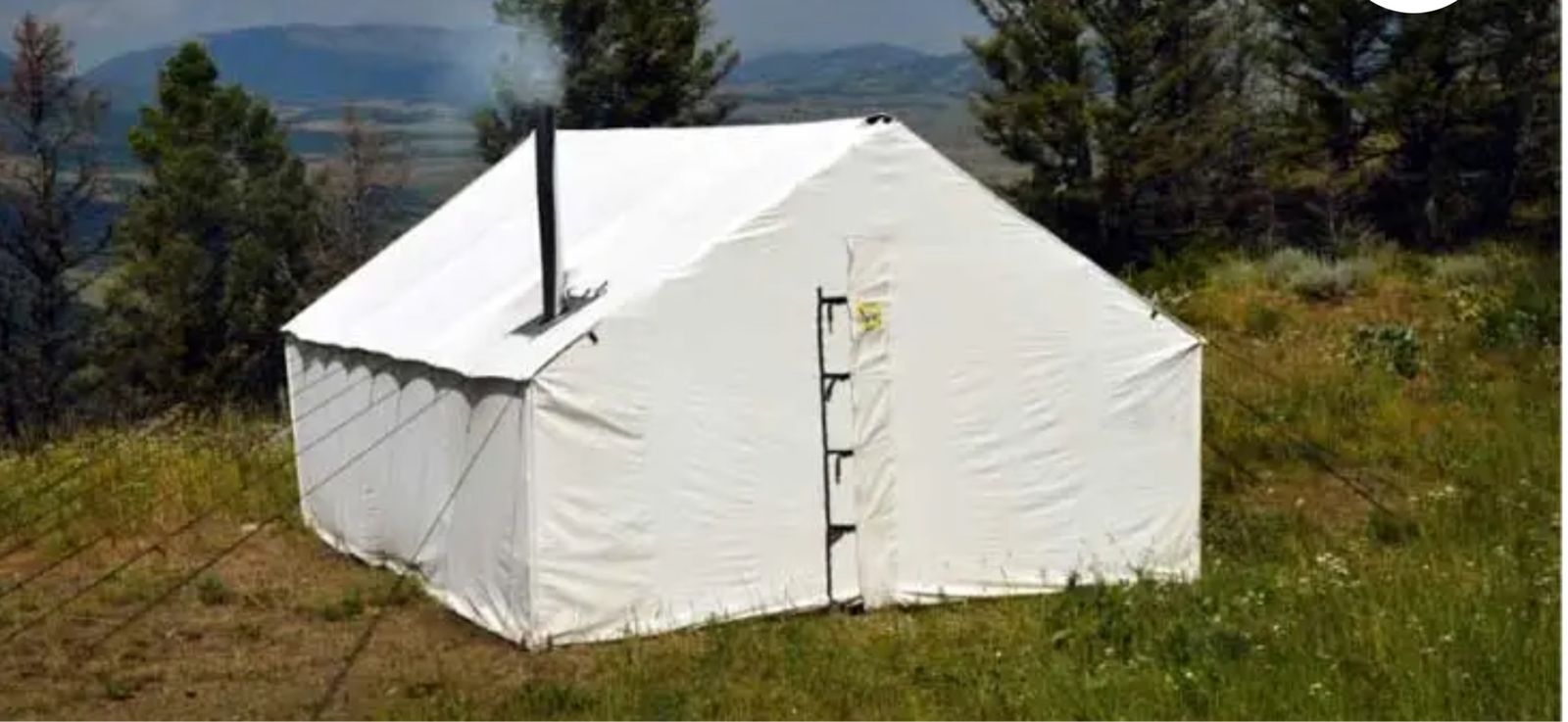 Montana Canvas 12x14 Wall Tent Package – Aluminum Frame, Vinyl Floor & Rain Fly – Never Used