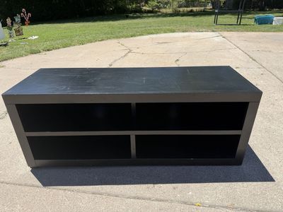 Black Wooden TV Stand Media Console with Storage Shelves