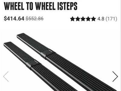 APS 6" Black Stainless Steel Wheel to Wheel iSteps for 2024 Chevy Silverado 1500 Crew Cab