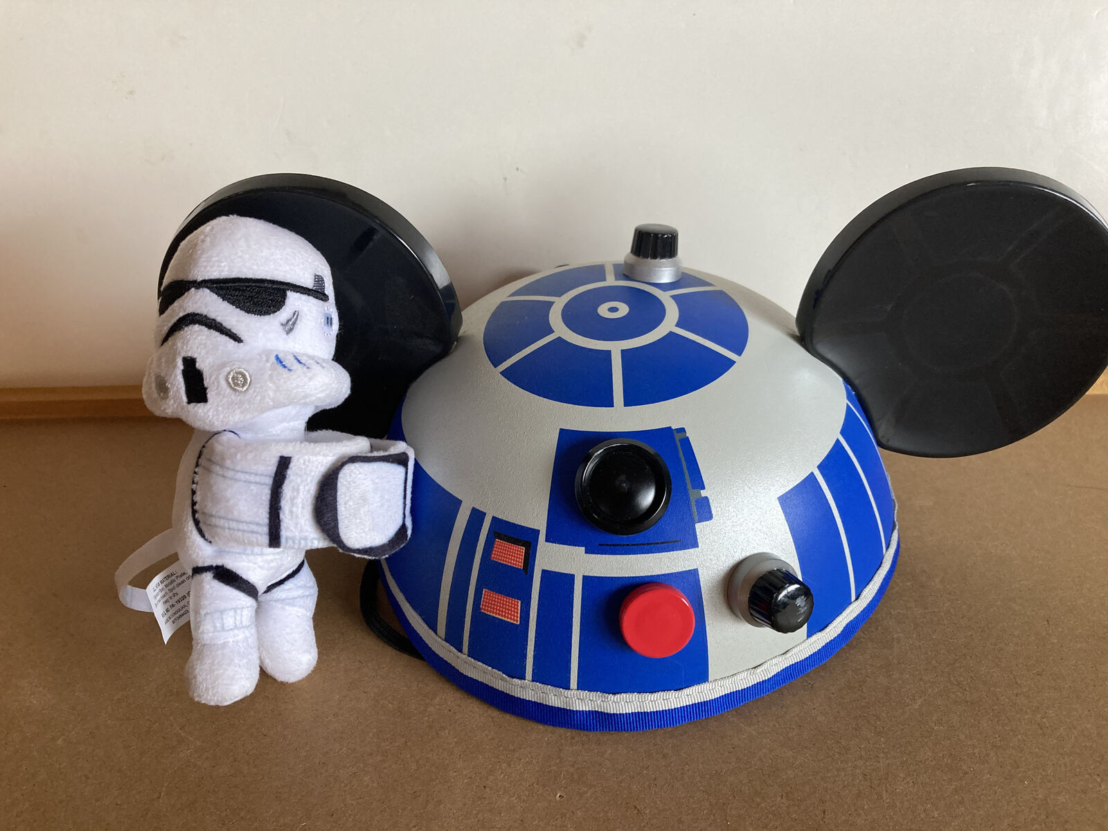 Disney Parks Star Wars R2 D2 Mickey Ears Hat and Star Wars Stormtrooper Bullsitoy clip on