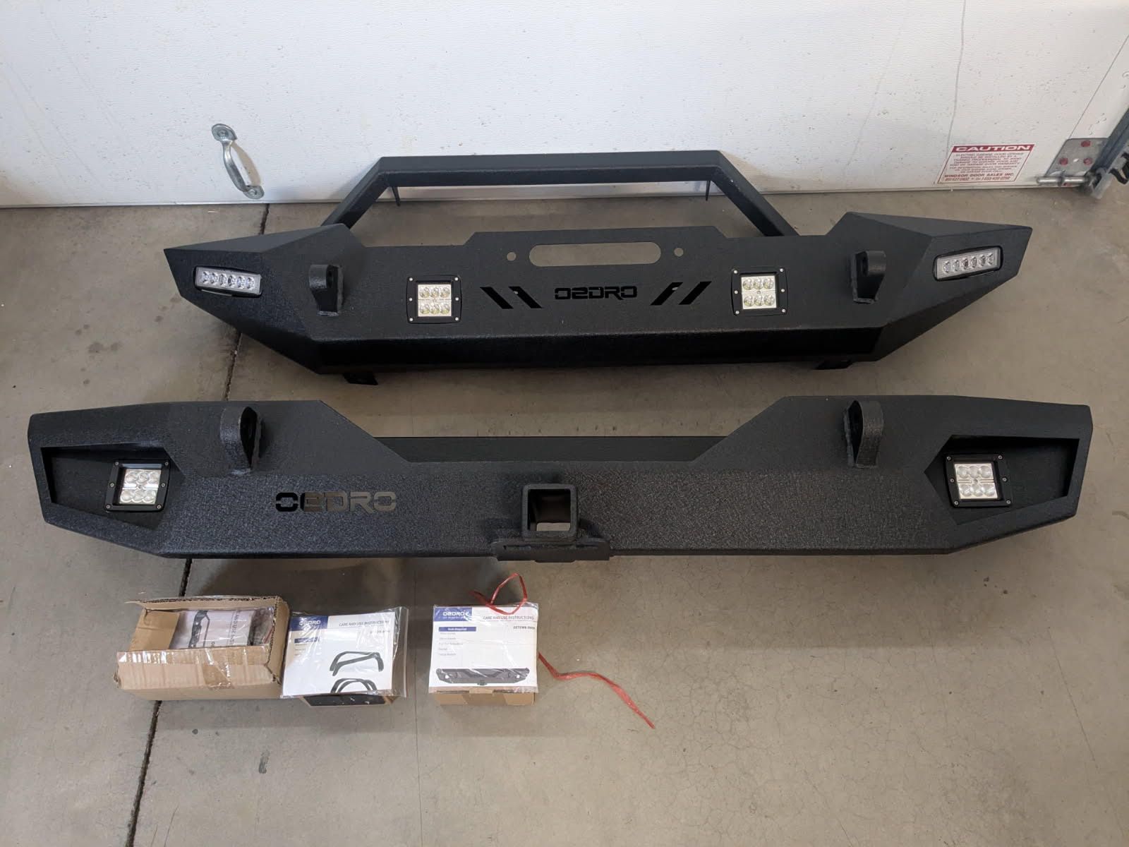Brand New OEDRO Jeep Wrangler JK/JKU Front & Rear Bumper Combo Set + LED Lights (Open Box)
