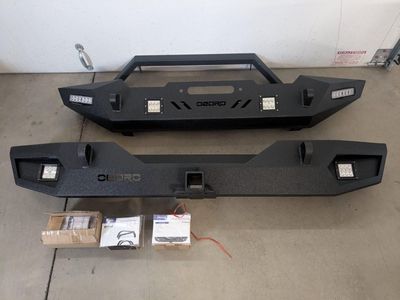 Brand New OEDRO Jeep Wrangler JK/JKU Front & Rear Bumper Combo Set + LED Lights (Open Box)