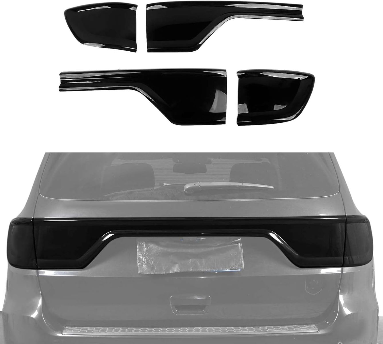 2014-2023 Dodge Durango Tail Light Lamp Cover Guard, Smoked Black