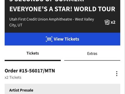 5 Seconds of Summer tickets - 8/26 two seats