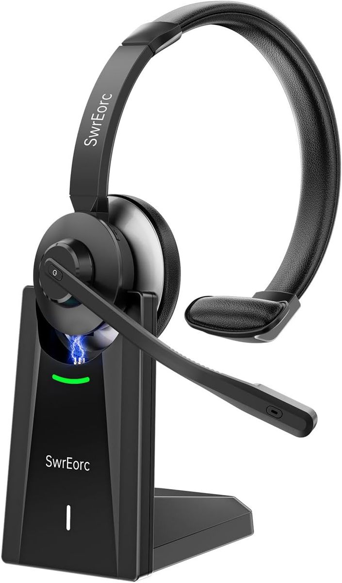 NEW Bluetooth headset, Wireless with Mic, Advanced AI Noise Cancelling Microphone (No USB Dongle Included)