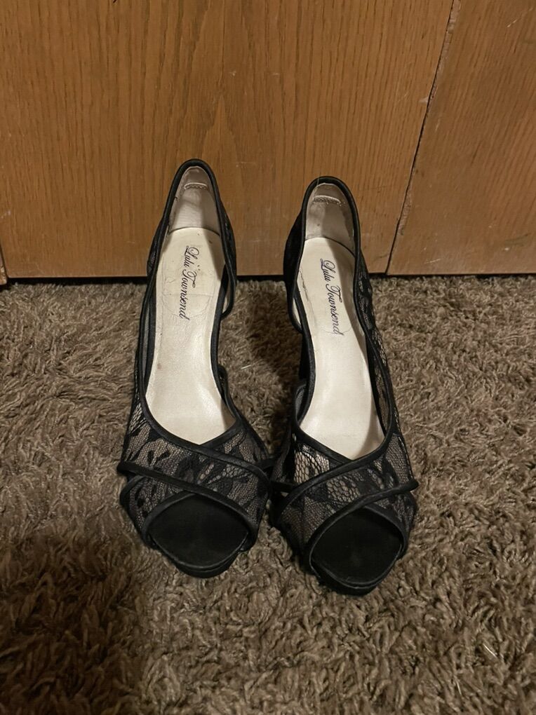 Black Lace Heels