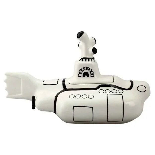 Vandor The Beatles Yellow Submarine Sculpted Ceramic White Cookie Jar New